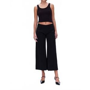 NEW BAYEAS timothy wide crop trousers denim jeans in black
